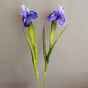 Fleurs d'iris artificielles en PU, décor floral réaliste pour mariage et accessoires photo.