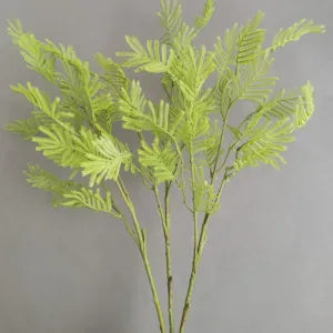 Artificial green fern leaves branch fake plant for home decor wedding floral arrangement