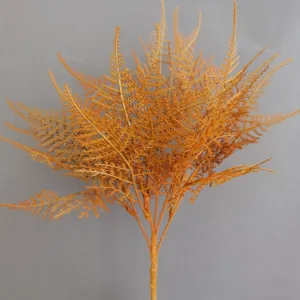 Hermosa planta artificial dorada rama de helecho falso para decoracion hogar y boda
