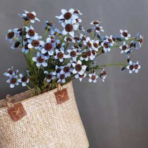Artificial blue daisies flowers bouquet home decor photography prop fake floral arrangement