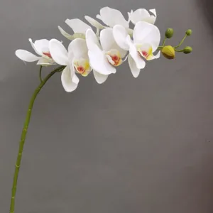 Künstliche weiße Schmetterlingsorkunde einzelner Stiel realistische Blume für Heimdeko Hochzeit