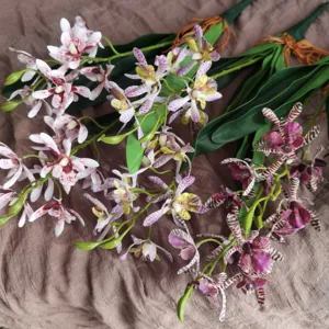Artificial orchid flower detail, 3D printed butterfly orchid stems, home and hotel decor.