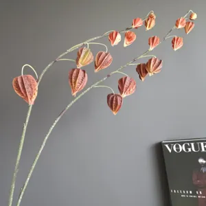 Branche de physalis artificielle lampion faux floral tige pour decoration interieure detail
