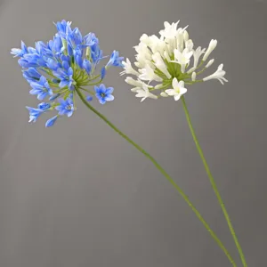 Fiore di Agapanto artificiale blu bianco pianta finta per decorazione casa.