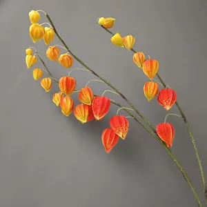 Branche de Physalis lanterne chinoise artificielle plante décorative pour intérieur de maison.