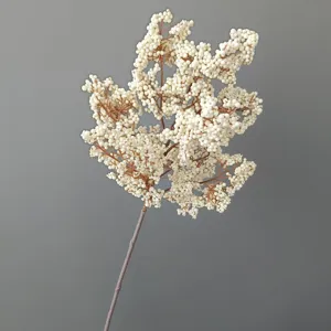 Rametto di bacche bianche artificiali per decorazione domestica e composizioni floreali