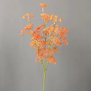 Rama de fruta artificial naranja tallo floral decorativo para decoración de bodas y hogar.