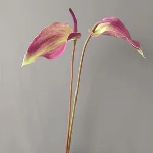 Detail view of artificial anthurium flower with realistic texture for elegant home decor.