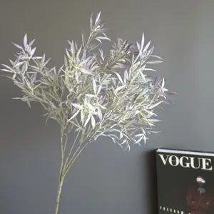 Artificial plant 5-fork frosted green grass Nordic home decor floral arrangement branch accessory.