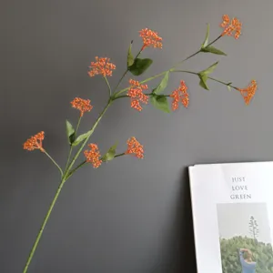 Künstlicher oranger Beeren Zweig dekorativer Blumenstiel für Heimdekoration Hochzeit