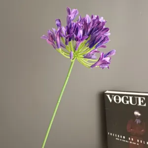 Stelo di Fiore di Agapanto in Seta Artificiale Singoloramo Finta Pianta Per Moderna Decorazione Domestica Matrimonio Hotel Festa