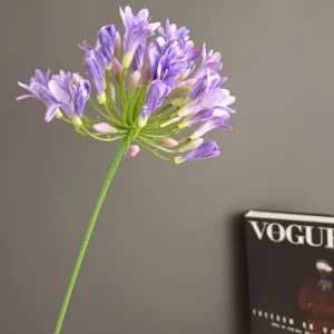 Fiore di Agapanto artificiale stelo singolo pianta finta viola per decorazioni casa nozze
