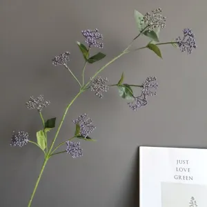 Künstlicher Beeren Zweig lila Kunstblumen Stiel für Zuhause Hochzeit Deko Gesteck.