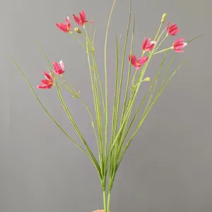 Artificial rain lily flower bouquet fake plants for home hotel indoor decoration props
