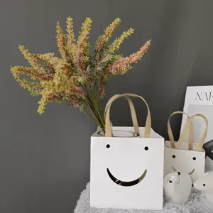 Artificial lavender sage foxtail grass bouquet detailed view for Nordic home decoration.