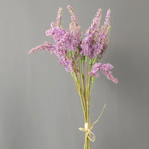 Artificial lavender flower bouquet purple fake plants for home wedding photography props.