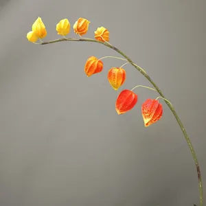 Branche artificielle de Physalis en PU pour décoration de maison moderne et hôtel détail.