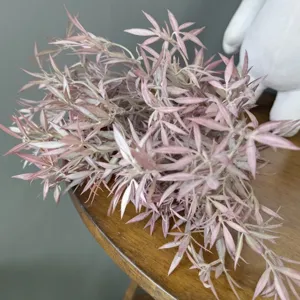 Artificial flocked pink grass bundle 5 forks fake plant for Nordic home decor wedding floral.
