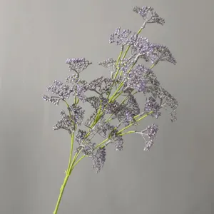 Rama de fruta artificial tallo único baya morada arreglo floral para decoración hogar.