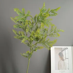 Artificial fern leaf branch green foliage stem for home decor wedding floral arrangement detail