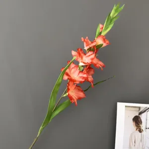 Artificial long branch gladiolus flower for home decor, hotel and wedding decoration details.