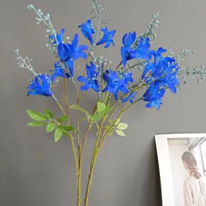 Nordic Style Artificial Wild Bamboo Flower Silk Flower Branch Home Living Room Hotel Wedding Decorative Fake Flower