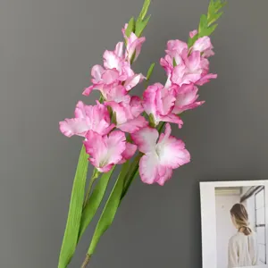 Artificial gladiolus flowers long stem fake floral decor for home and hotel wedding 1pc