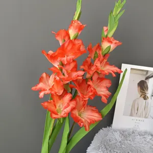 Artificial gladiolus long stem fake flowers for home decor hotel wedding floral arrangement.