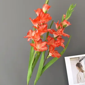 Premium artificial long stem gladiolus silk flowers for home interior and wedding decor