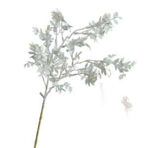 Rametto di foglie di Moringa islandese artificiale fogliame brinato matrimonio decoro