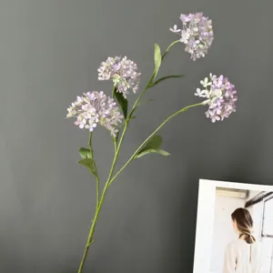 Rama de flor de hortensia artificial malva Morandi para decoración de interiores