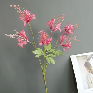 Artificial pink oleander flower branch for home decor, wedding arrangement, or hotel display.