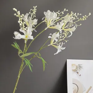 Artificial white bamboo flower branch for home decor wedding hotel fake floral arrangement