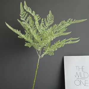 Artificial fern plant single stem green faux foliage for modern home decor detail