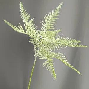 Artificial fern branch soft rubber plant leaf for home hotel wedding decor detail