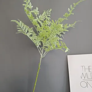 Felce artificiale ramo singolo pianta in gomma morbida decorazione casa hotel foglia verde