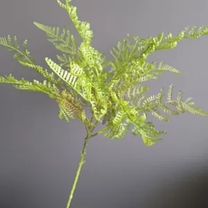 Artificial soft rubber plant fern single branch nordic home hotel wedding decor