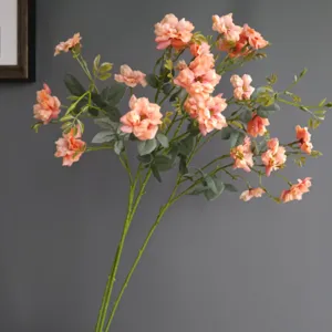 Nordic style artificial small rose branch cream color aesthetic home wedding decoration floral