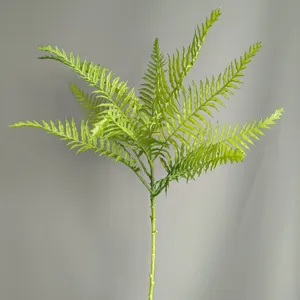 Artificial fern leaf single branch soft rubber green plant home decor floral arrangement