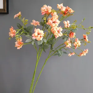Artificial small rose flower branch cream style home decor wedding floral arrangement props