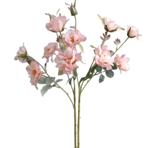 Artificial pink rose camellia branch for home decoration, indoor and outdoor floral decor main.