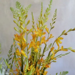 Artificial flower long stem yellow orange home decor wedding photography prop floral detail