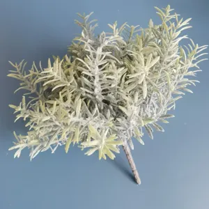 Artificial frosted rosemary branch artificial plant for home decor and flower arrangement detail.