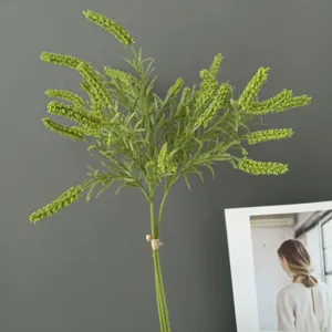 Künstlicher Salbei Blumen Zweig Kunstpflanze Grüne Dekoration für Zuhause Arrangement