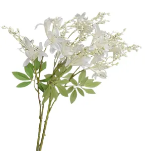 Artificial white wild bamboo flowers oleander branches for home decor wedding floral arrangement