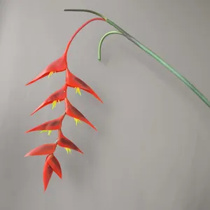 Flor de Heliconia de Caucho Suave Artificial Tallo Largo Flor de Pájaro Colgante Para Hogar Hotel Boda Fiesta Decoración Floral