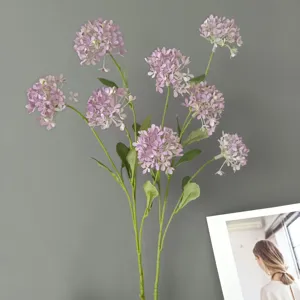 Flor artificial de hortensia rama de bola de nieve falsa para decoración boda hogar