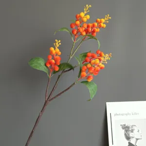 Artificial foam berry branch simulation winterberry for home wedding decor floral arrangement