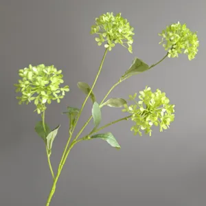 Rama de flor de hortensia verde artificial decoracion floral para boda y hogar diseno