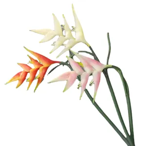 Künstliche tropische Paradiesvogelblume Weichgummipflanze für moderne Heimdeko und Hochzeit.